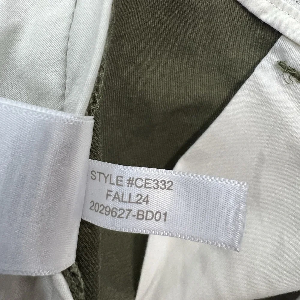 J Crew Flex Military Cargo Pants Mens 38x32 Slim Straight Green Twill Stretch